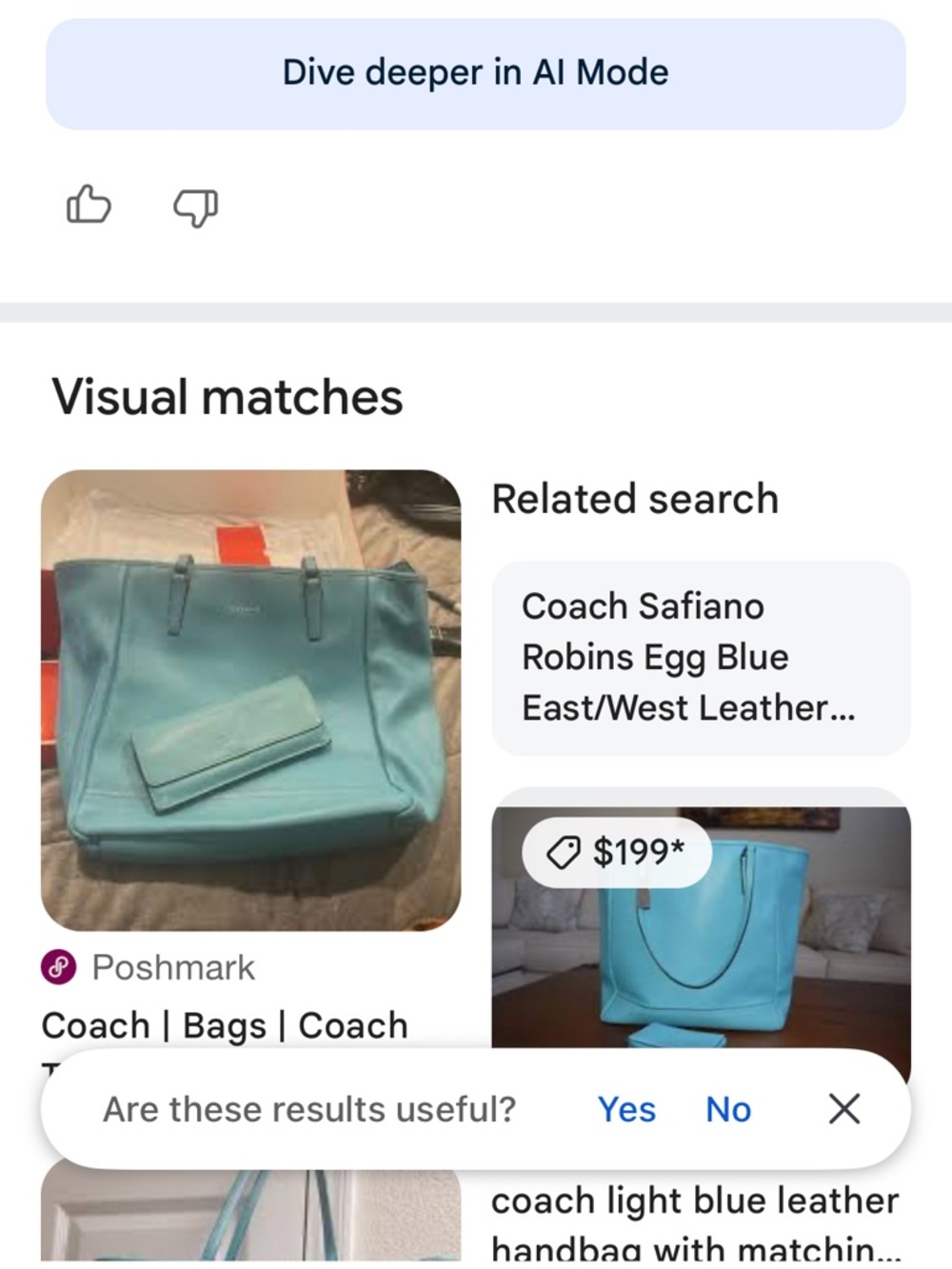 Coach Safiano Robin’s Egg Blue Satchel - Picture 14 of 14